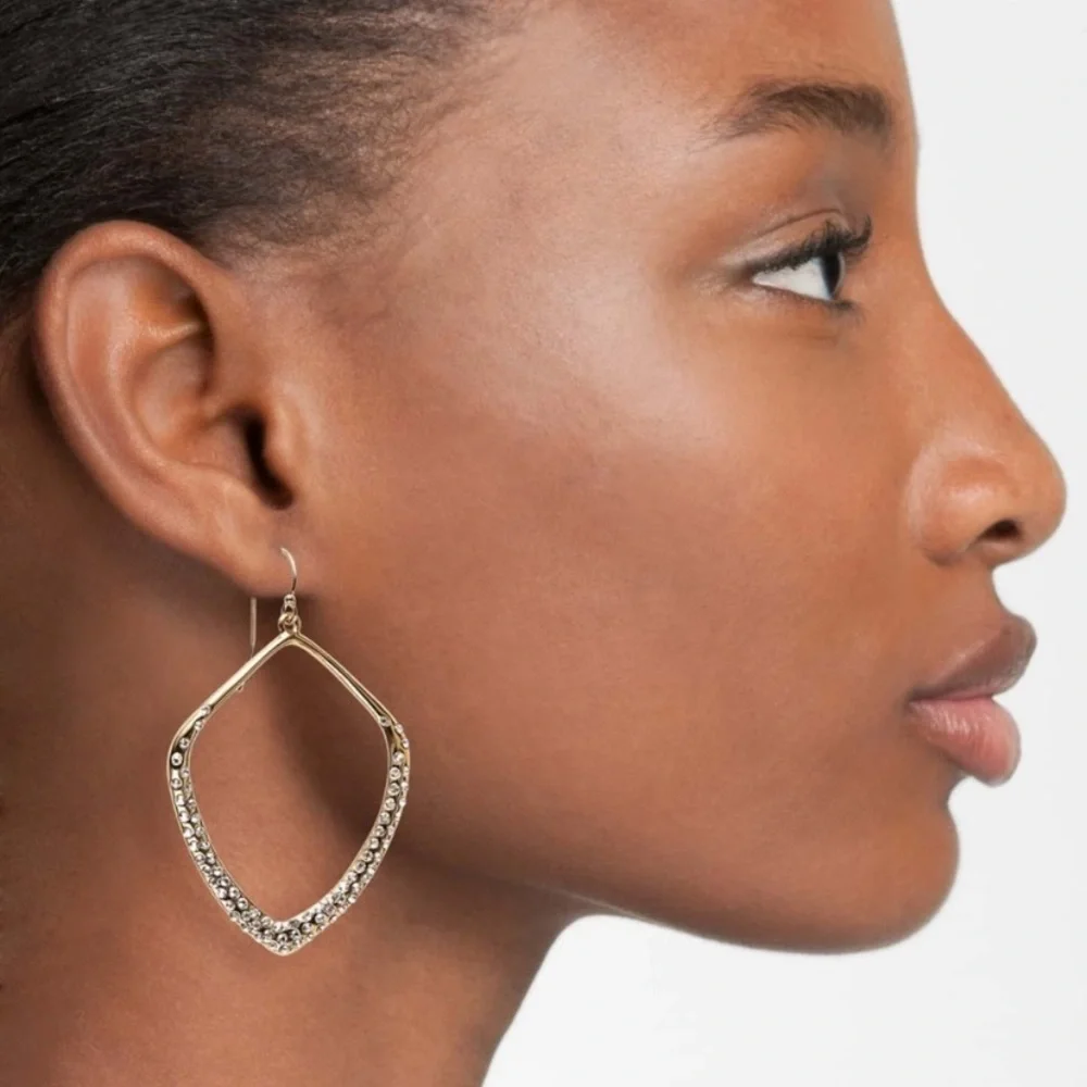 ALEXIS BITTAR• New Gold Miss Havisham Crystal Kite  Reviews Lightweight Earrings - Picture 9 of 14